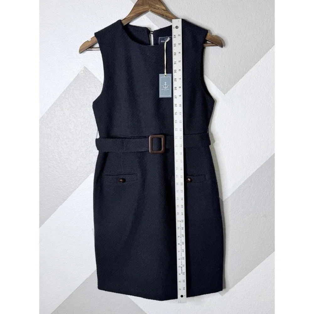 Kiel James Patrick Womens Size 2 Navy Belted Sheath Dress Wool Blend NWT - Picture 11 of 12